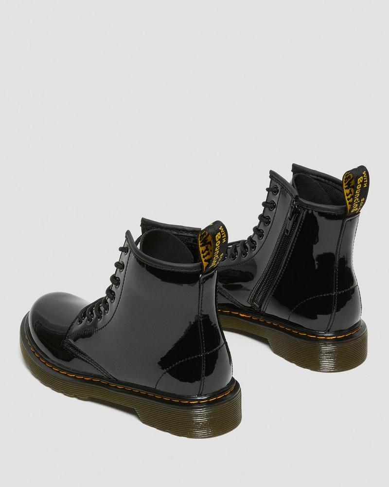 Dr Martens Junior 1460 Lak Leren Veterlaarzen Kinderen Zwart | NL 138TCE